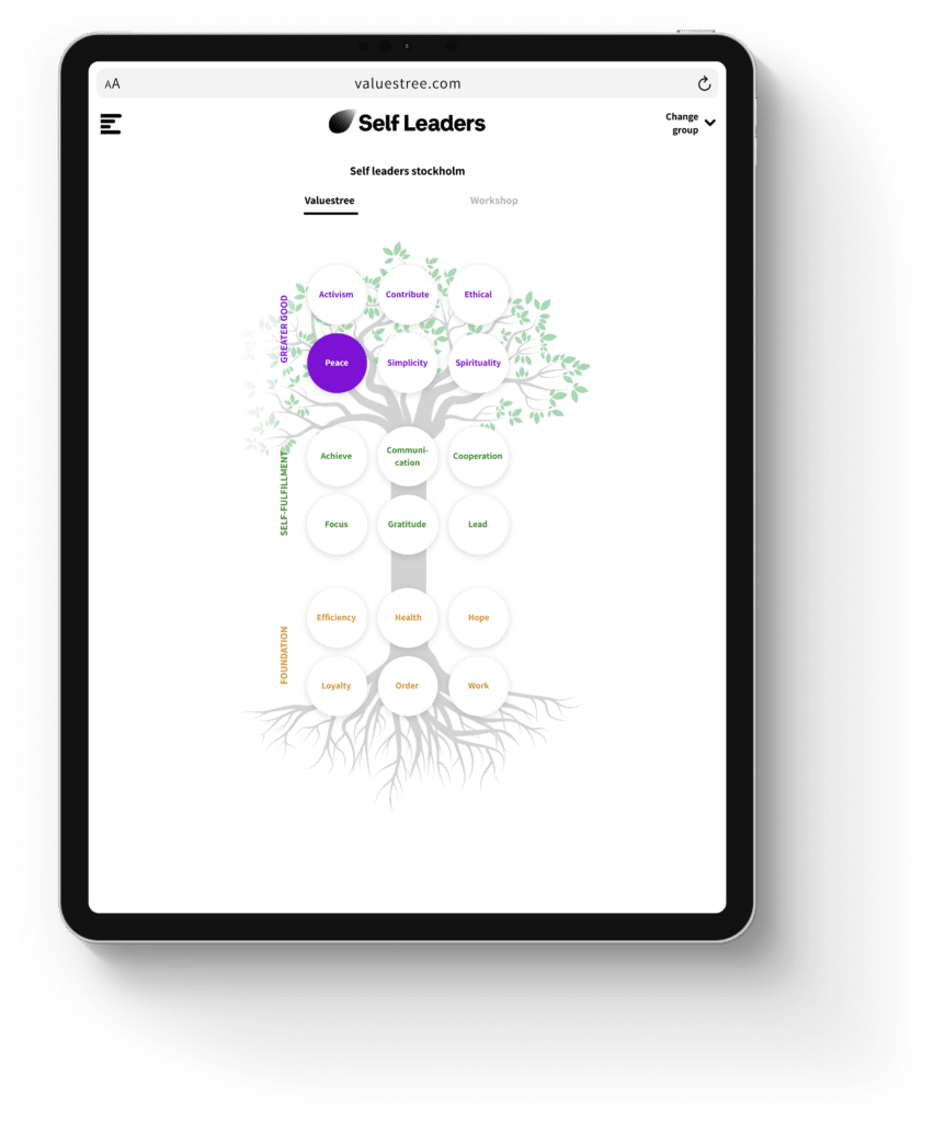 Values Tree in a ipad pro view